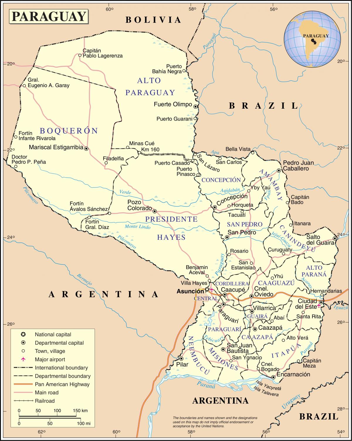 Mapa cateura Paraguay 