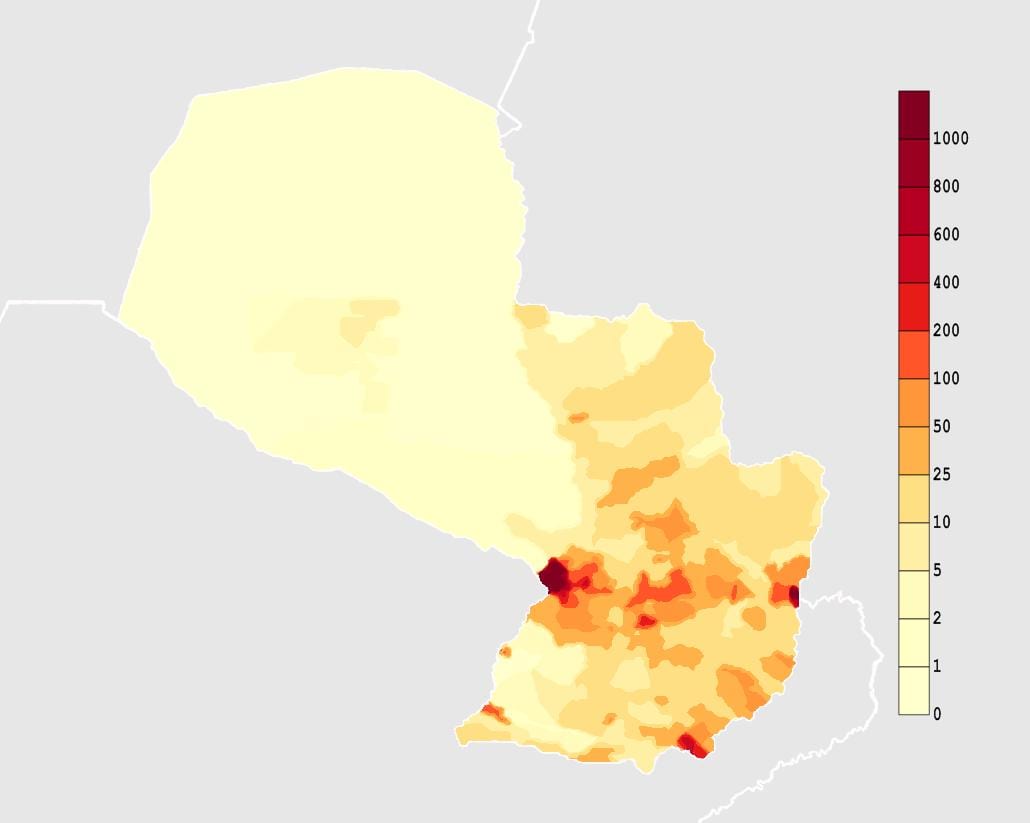 Mapa Paraguay klimatu