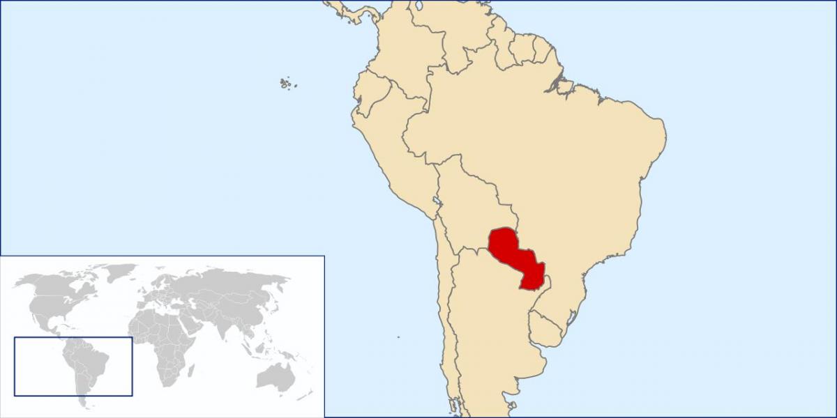 Paraguay umístění na mapě světa
