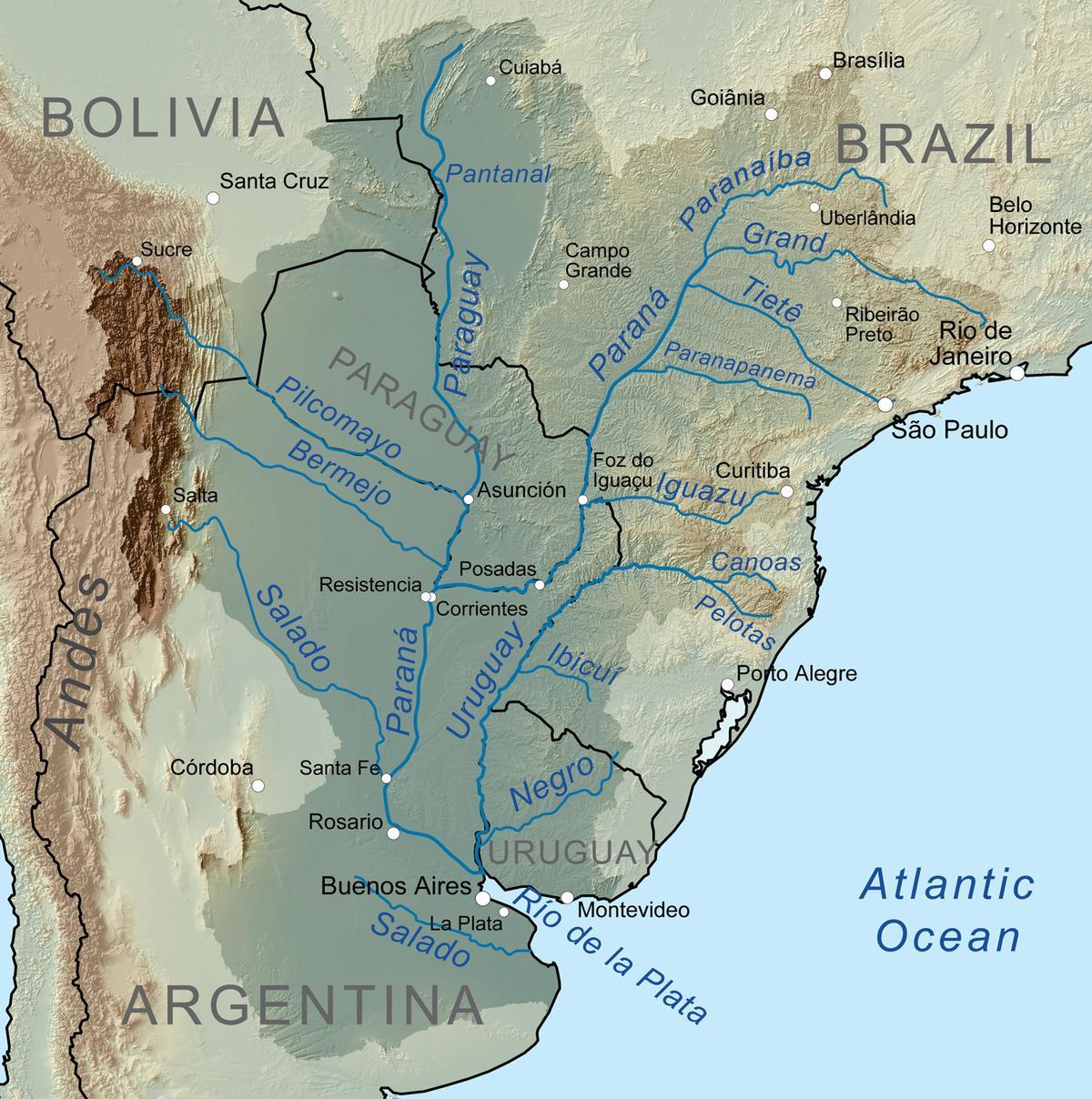 Mapa Paraguay river