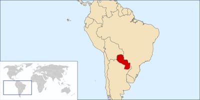 Paraguay umístění na mapě světa